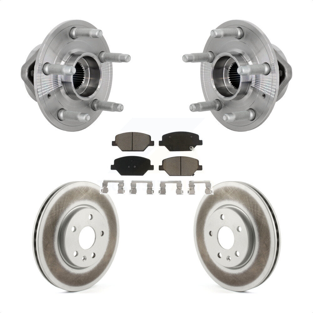 Hub Bearing Assembly Coated Disc Brake Rotor & Pads Front Kit For Buick Envision