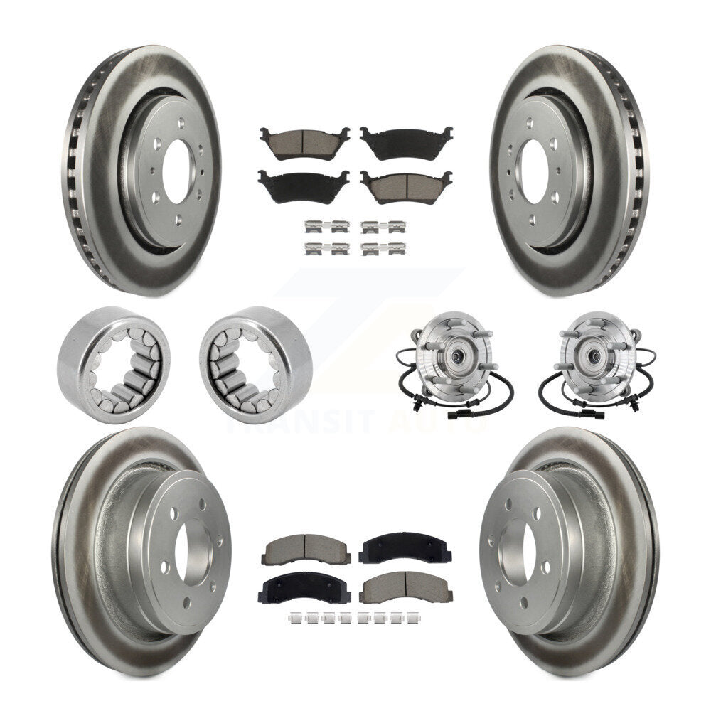 Hub Bearing Coated Brake Rotor And Pad Shoe Front Rear Kit (10Pc) For Ford F-150