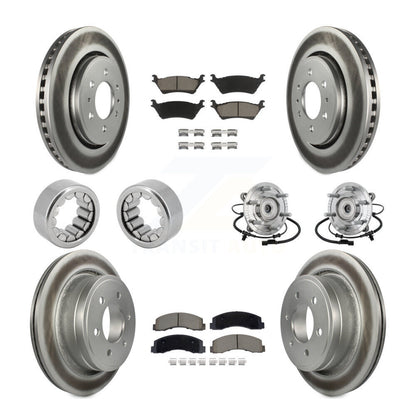 Hub Bearing Coated Brake Rotor And Pad Shoe Front Rear Kit (10Pc) For Ford F-150