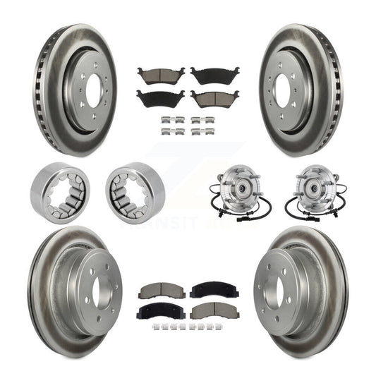 Hub Bearing Coated Brake Rotor And Pad Shoe Front Rear Kit (10Pc) For Ford F-150