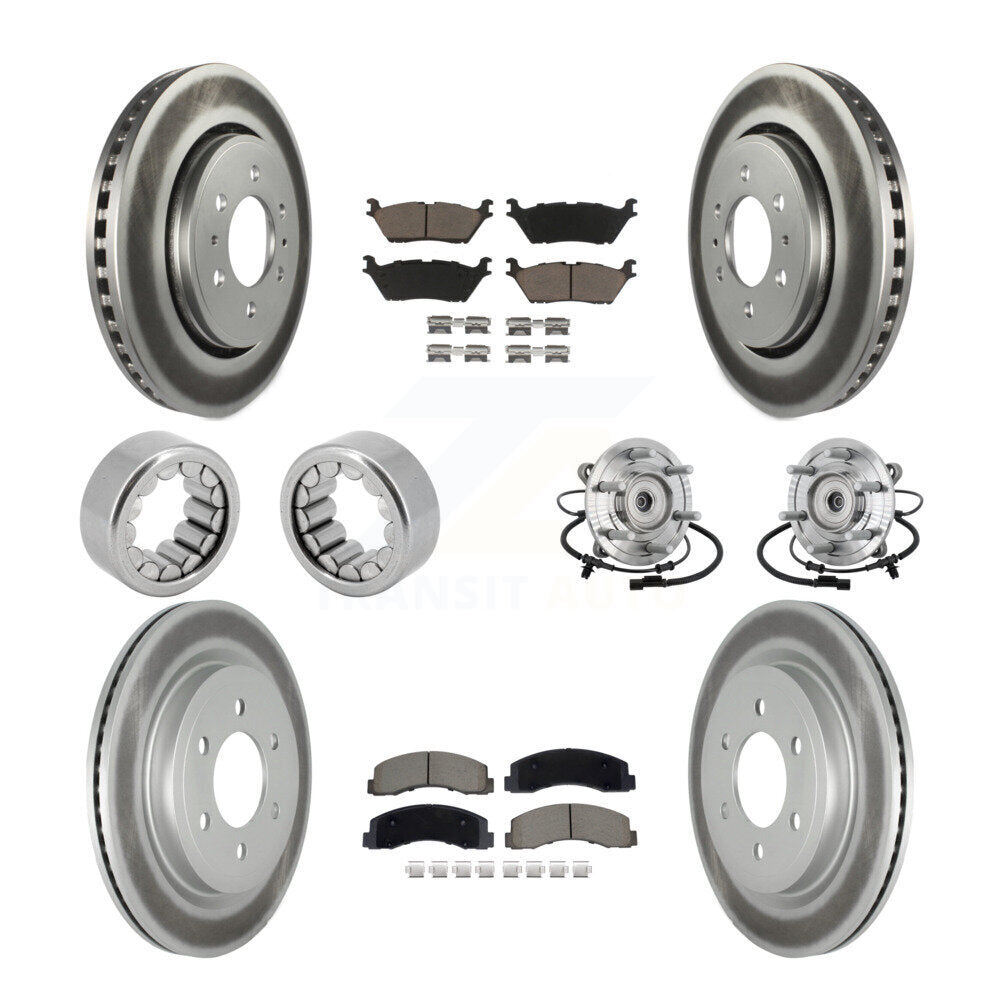 Hub Bearing Coated Brake Rotor And Pad Shoe Front Rear Kit (10Pc) For Ford F-150