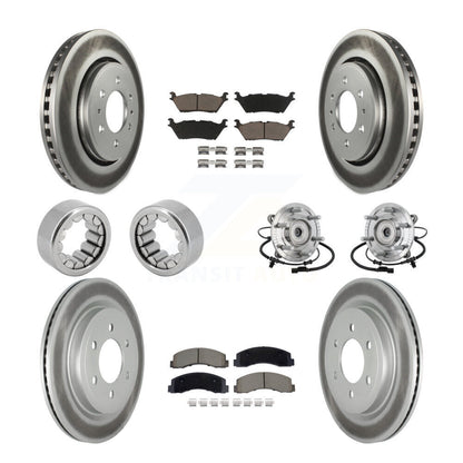 Hub Bearing Coated Brake Rotor And Pad Shoe Front Rear Kit (10Pc) For Ford F-150