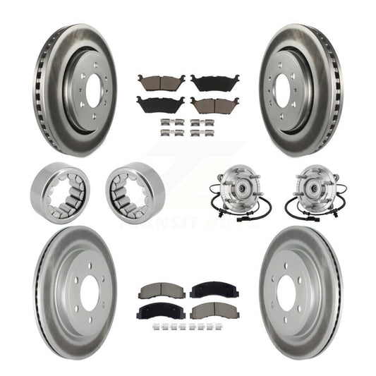 Hub Bearing Coated Brake Rotor And Pad Shoe Front Rear Kit (10Pc) For Ford F-150