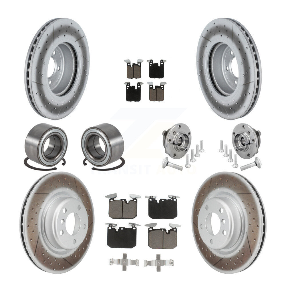 Hub Bearing Coat Brake Rotor Pad Shoe Front Rear Kit (10Pc) For BMW M240i xDrive