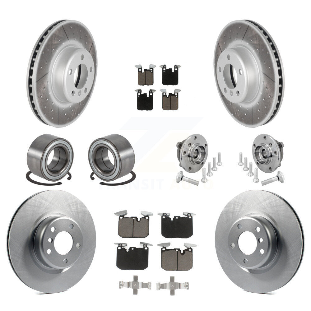Hub Bearing Coat Brake Rotor Pad Shoe Front Rear Kit (10Pc) For BMW M240i xDrive