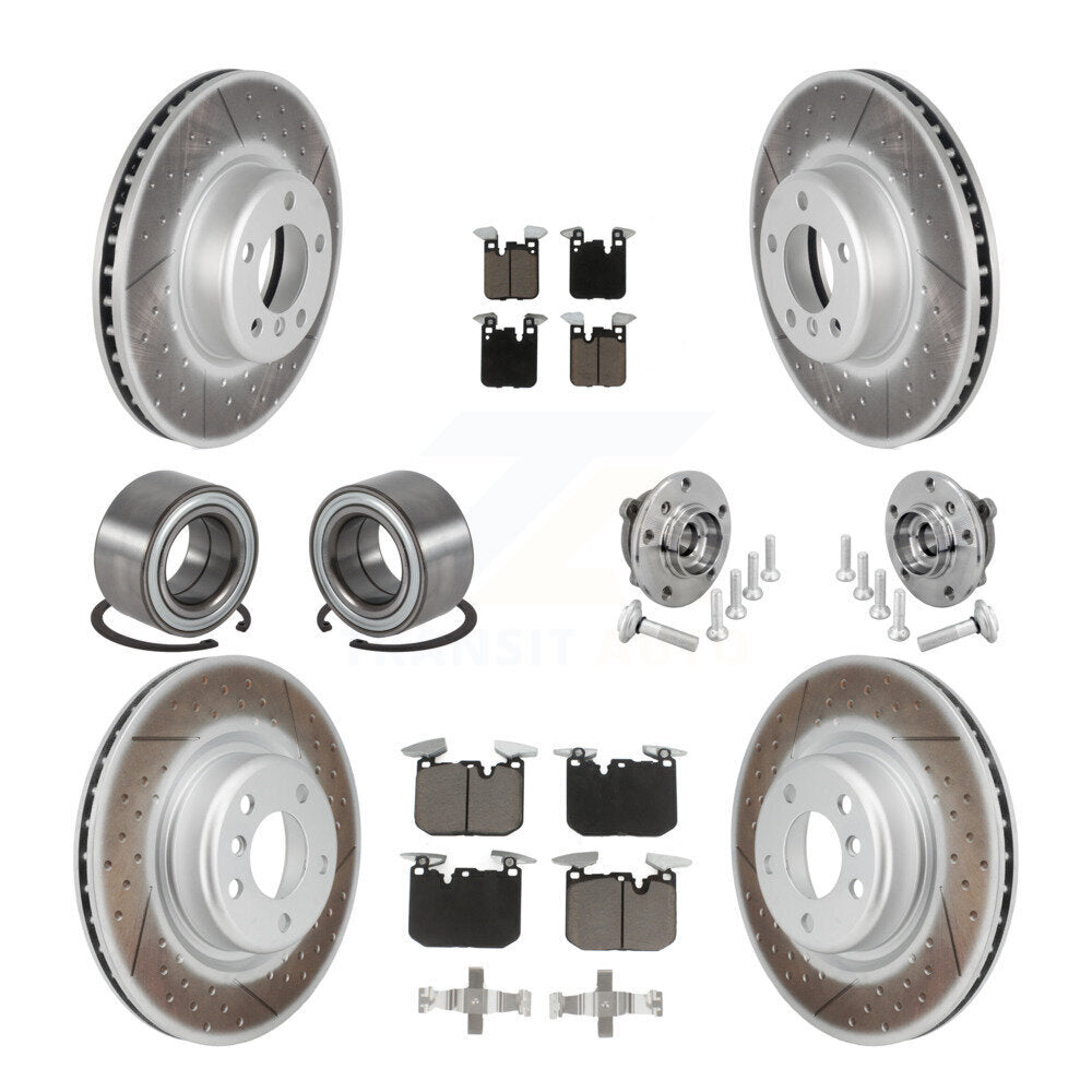 Hub Bearing Coat Brake Rotor Pad Shoe Front Rear Kit (10Pc) For BMW M240i xDrive