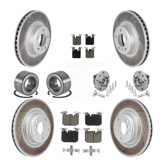 Hub Bearing Coat Brake Rotor Pad Shoe Front Rear Kit (10Pc) For BMW M240i xDrive