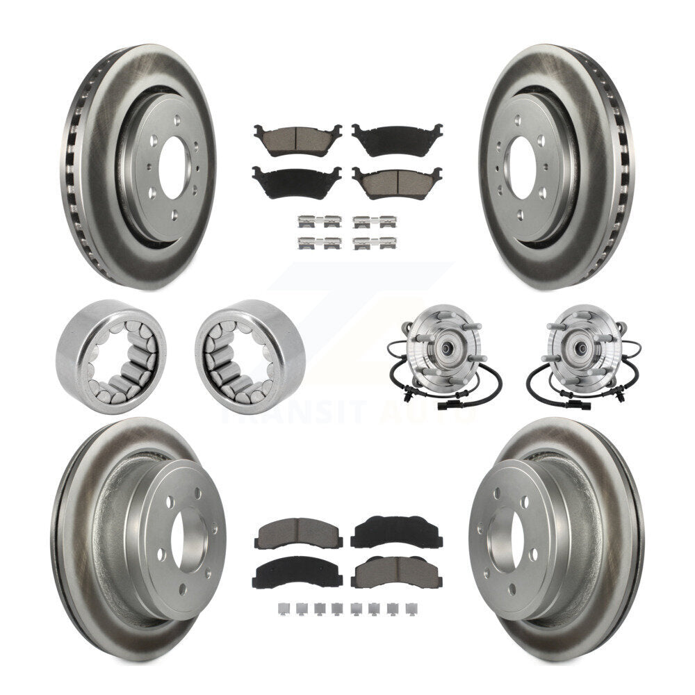 Hub Bearing Coated Brake Rotor And Pad Shoe Front Rear Kit (10Pc) For Ford F-150