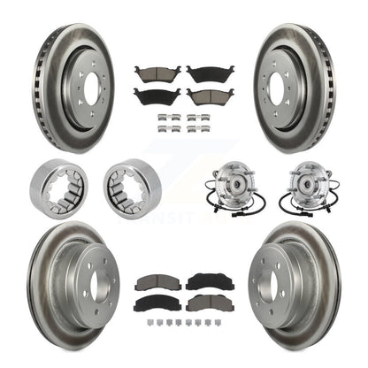Hub Bearing Coated Brake Rotor And Pad Shoe Front Rear Kit (10Pc) For Ford F-150