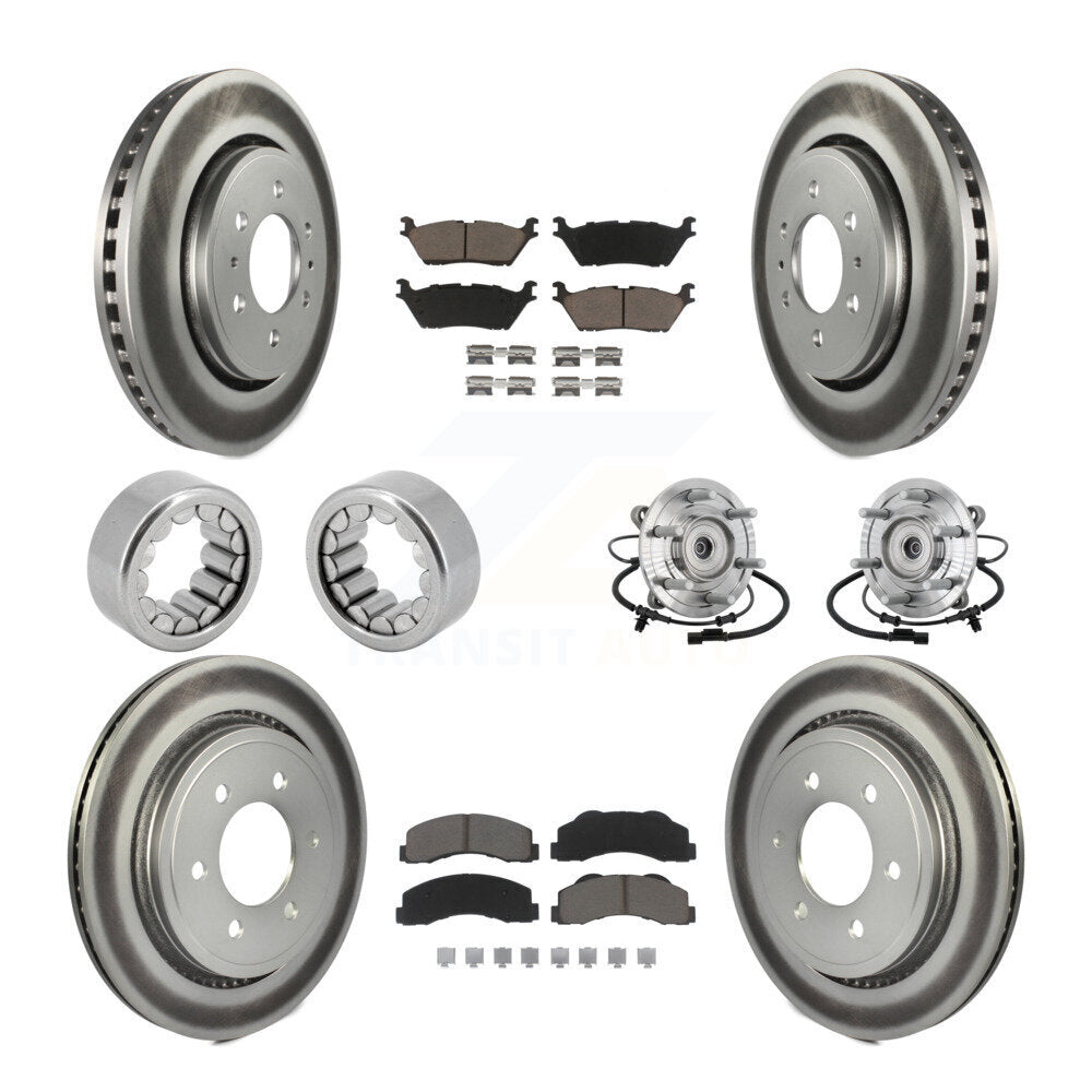 Hub Bearing Coated Brake Rotor And Pad Shoe Front Rear Kit (10Pc) For Ford F-150