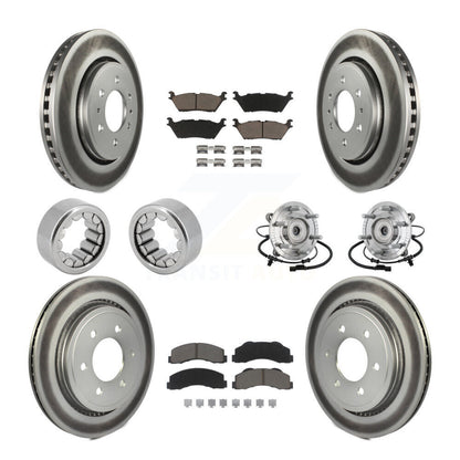 Hub Bearing Coated Brake Rotor And Pad Shoe Front Rear Kit (10Pc) For Ford F-150