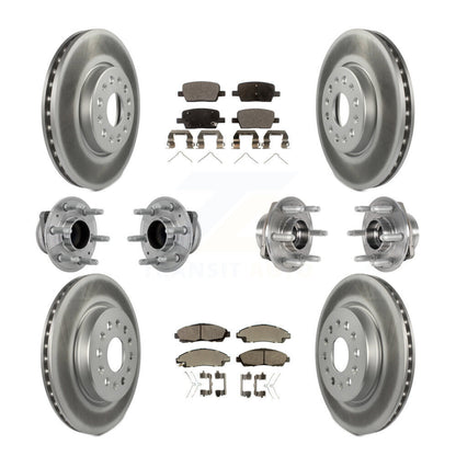 Hub Bearing Coated Brake Rotor Pads Front Rear Kit (10Pc) For Chevrolet Traverse