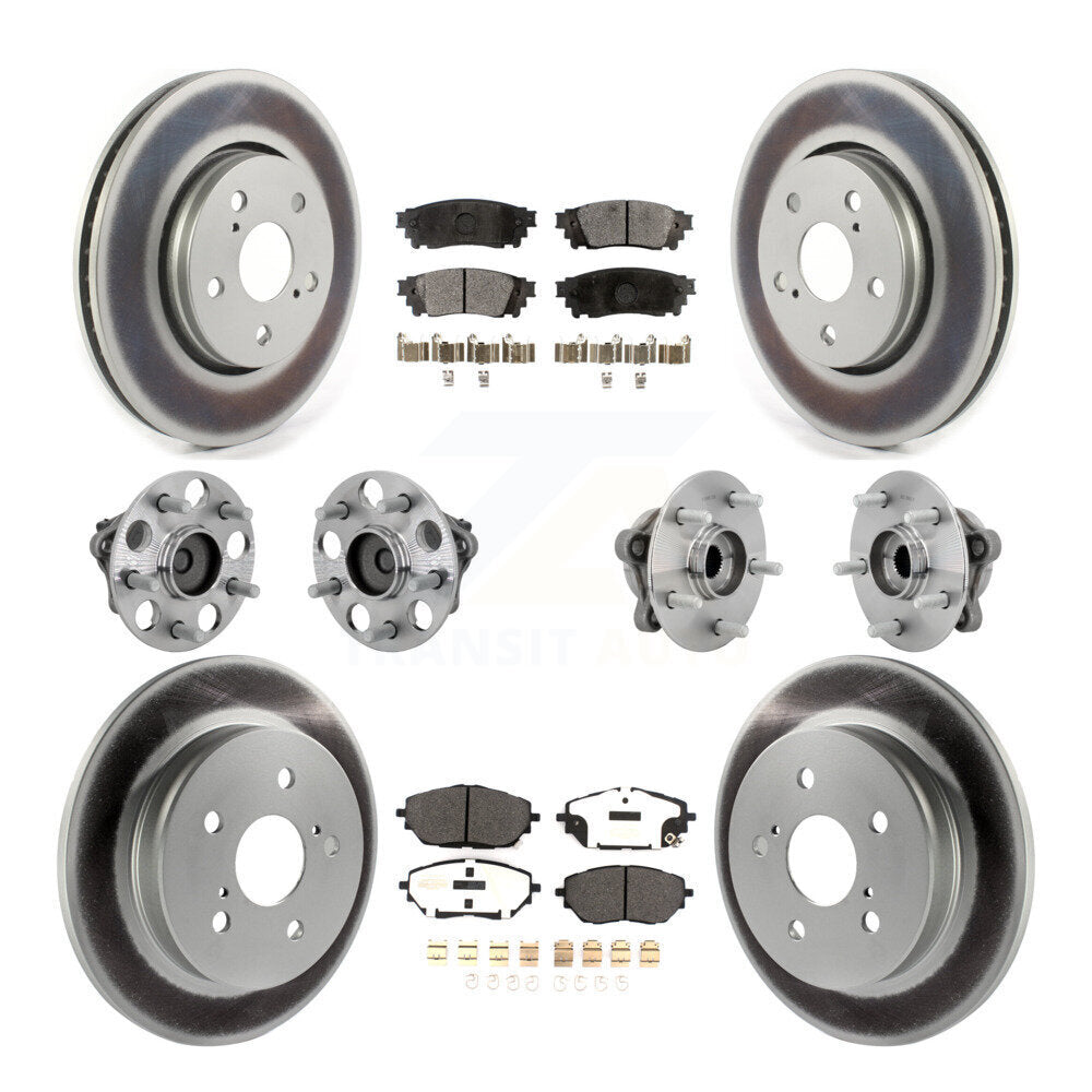 Hub Bearing Coated Disc Brake Rotor & Pads Front Rear Kit (10Pc) For Toyota C-HR