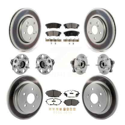 Hub Bearing Coated Disc Brake Rotor & Pads Front Rear Kit (10Pc) For Toyota C-HR