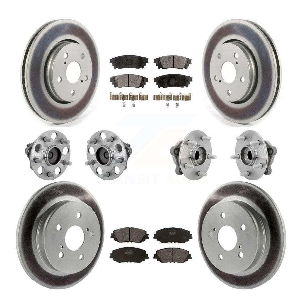 Hub Bearing Coated Disc Brake Rotor & Pads Front Rear Kit (10Pc) For Toyota C-HR