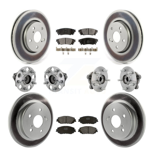 Hub Bearing Coated Disc Brake Rotor & Pads Front Rear Kit (10Pc) For Toyota C-HR