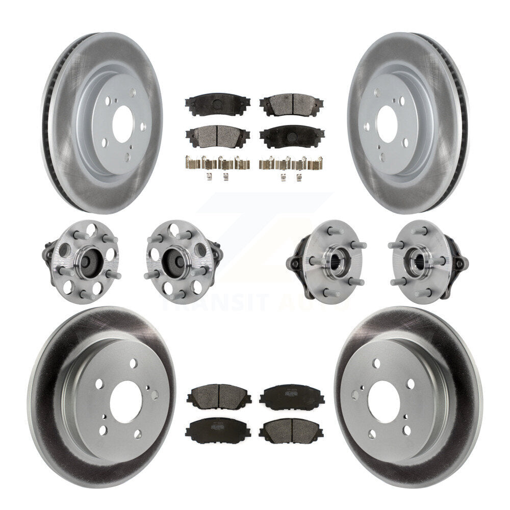 Hub Bearing Coated Disc Brake Rotor & Pads Front Rear Kit (10Pc) For Toyota RAV4