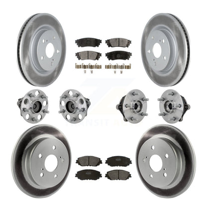 Hub Bearing Coated Disc Brake Rotor & Pads Front Rear Kit (10Pc) For Toyota RAV4
