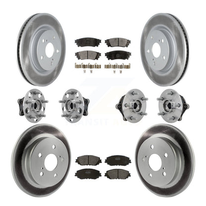 Hub Bearing Coated Brake Rotor & Pad Front Rear Kit (10Pc) For Toyota RAV4 Venza
