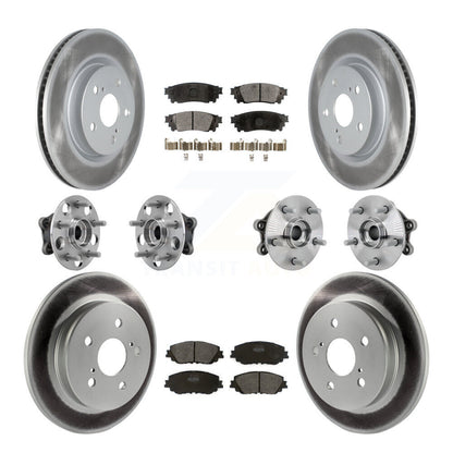 Hub Bearing Coated Disc Brake Rotor & Pads Front Rear Kit (10Pc) For Toyota RAV4