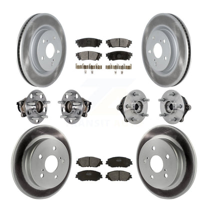 Hub Bearing Coated Disc Brake Rotor & Pads Front Rear Kit (10Pc) For Toyota RAV4
