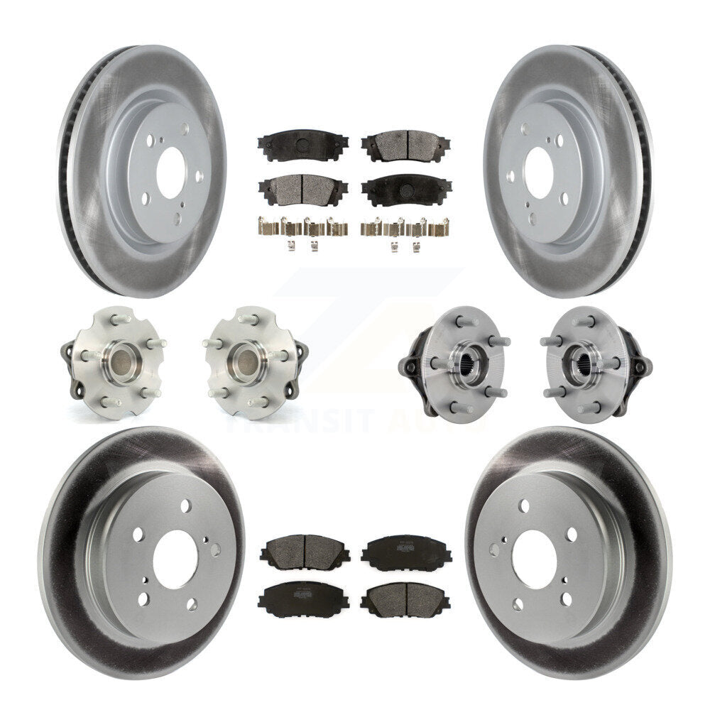 Hub Bearing Coated Disc Brake Rotor & Pads Front Rear Kit (10Pc) For Toyota RAV4