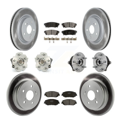 Hub Bearing Coated Disc Brake Rotor & Pads Front Rear Kit (10Pc) For Toyota RAV4