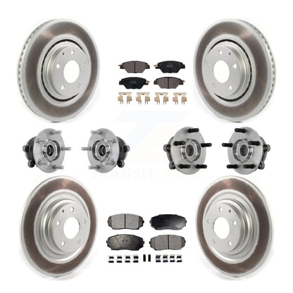 Hub Bearing Coat Brake Rotor Pads Front Rear Kit (10Pc) For 16-23 Mazda CX-9 AWD