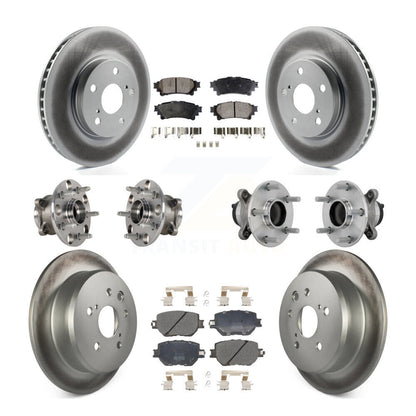 Hub Bearing Coated Disc Brake Rotor & Pads Front Rear Kit (10Pc) For Lexus IS250