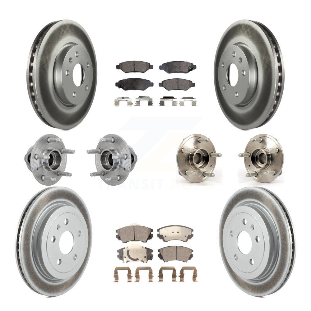 Hub Bearing Coated Brake Rotor & Pads Front Rear Kit (10Pc) For Chevrolet Camaro