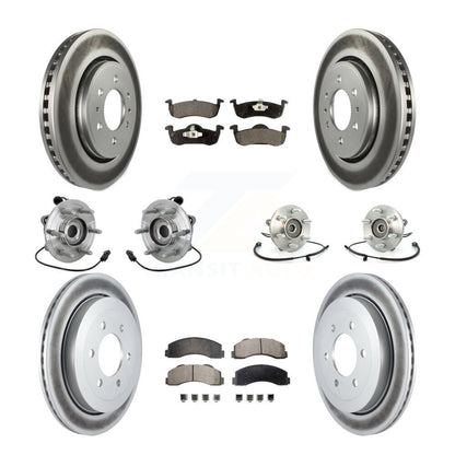 Hub Bearing Coated Brake Rotor Pad Front Rear Kit (10Pc) For Ford Expedition 4WD
