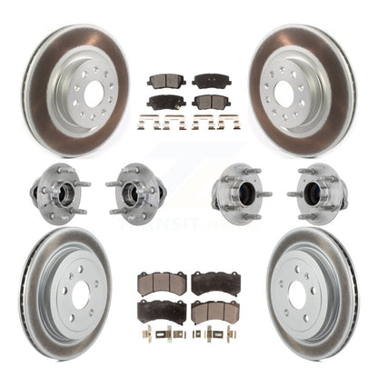 Hub Bearing Coated Disc Brake Rotor & Pad Front Rear Kit (10Pc) For Cadillac CTS