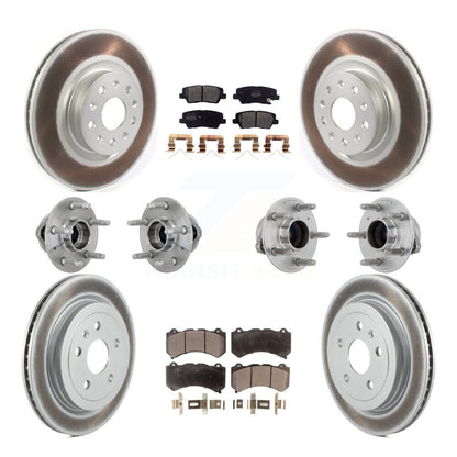 Hub Bearing Coated Disc Brake Rotor & Pad Front Rear Kit (10Pc) For Cadillac CTS