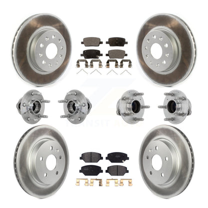 Hub Bearing Coated Brake Rotor & Pads Front Rear Kit (10Pc) For Chevrolet Camaro