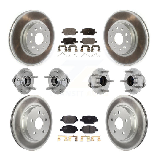 Hub Bearing Coated Brake Rotor & Pads Front Rear Kit (10Pc) For Chevrolet Camaro