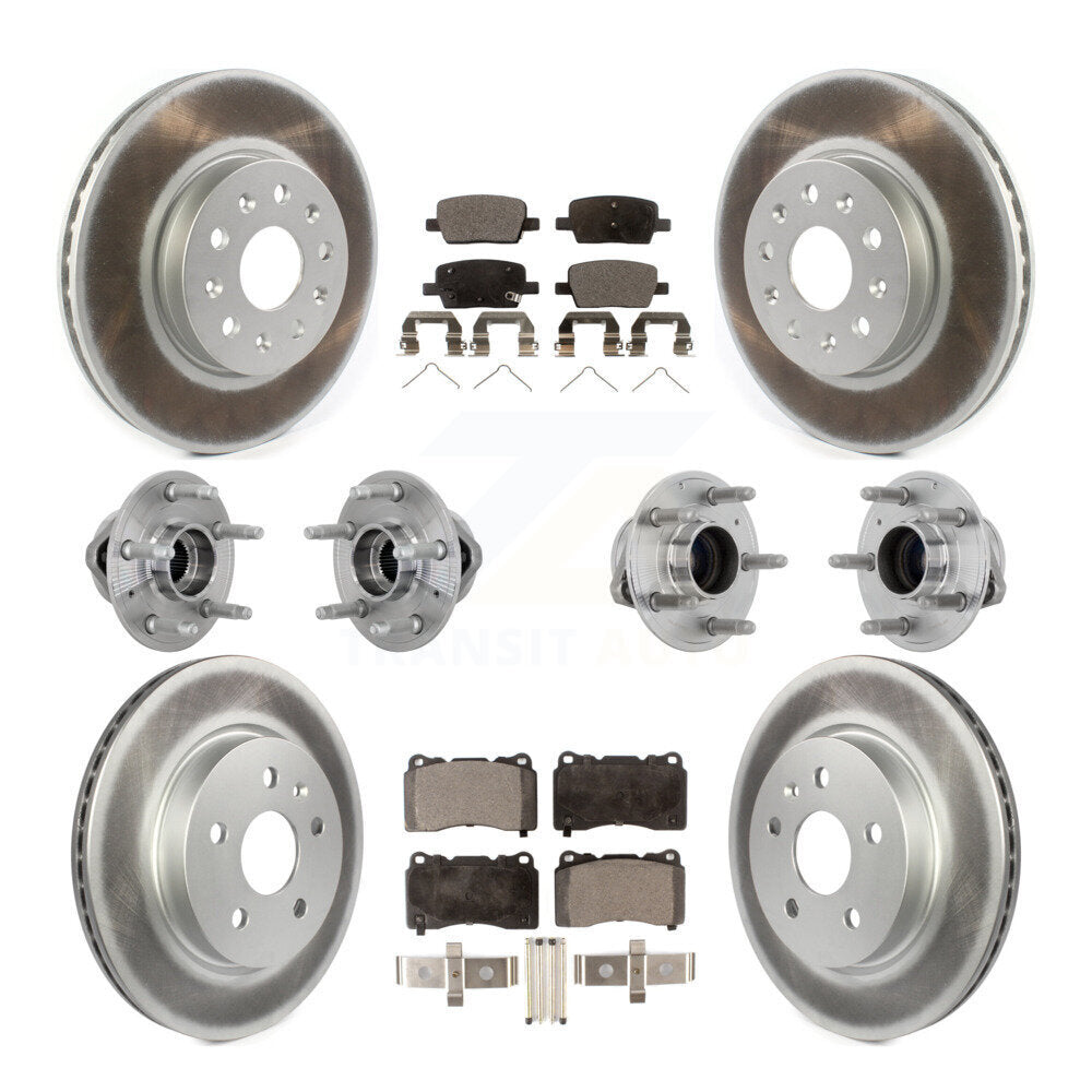 Hub Bearing Coat Brake Rotor Pads Front Rear Kit (10Pc) For Chevrolet Camaro CT6