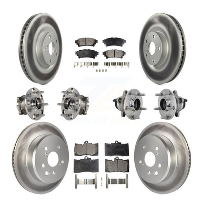 Hub Bearing Coated Brake Rotor & Pad Front Rear Kit (10Pc) For Lexus GS350 RC300