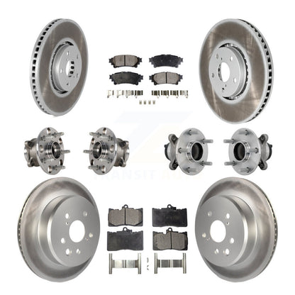 Hub Bearing Coated Brake Rotor & Pad Front Rear Kit (10Pc) For Lexus IS350 IS300