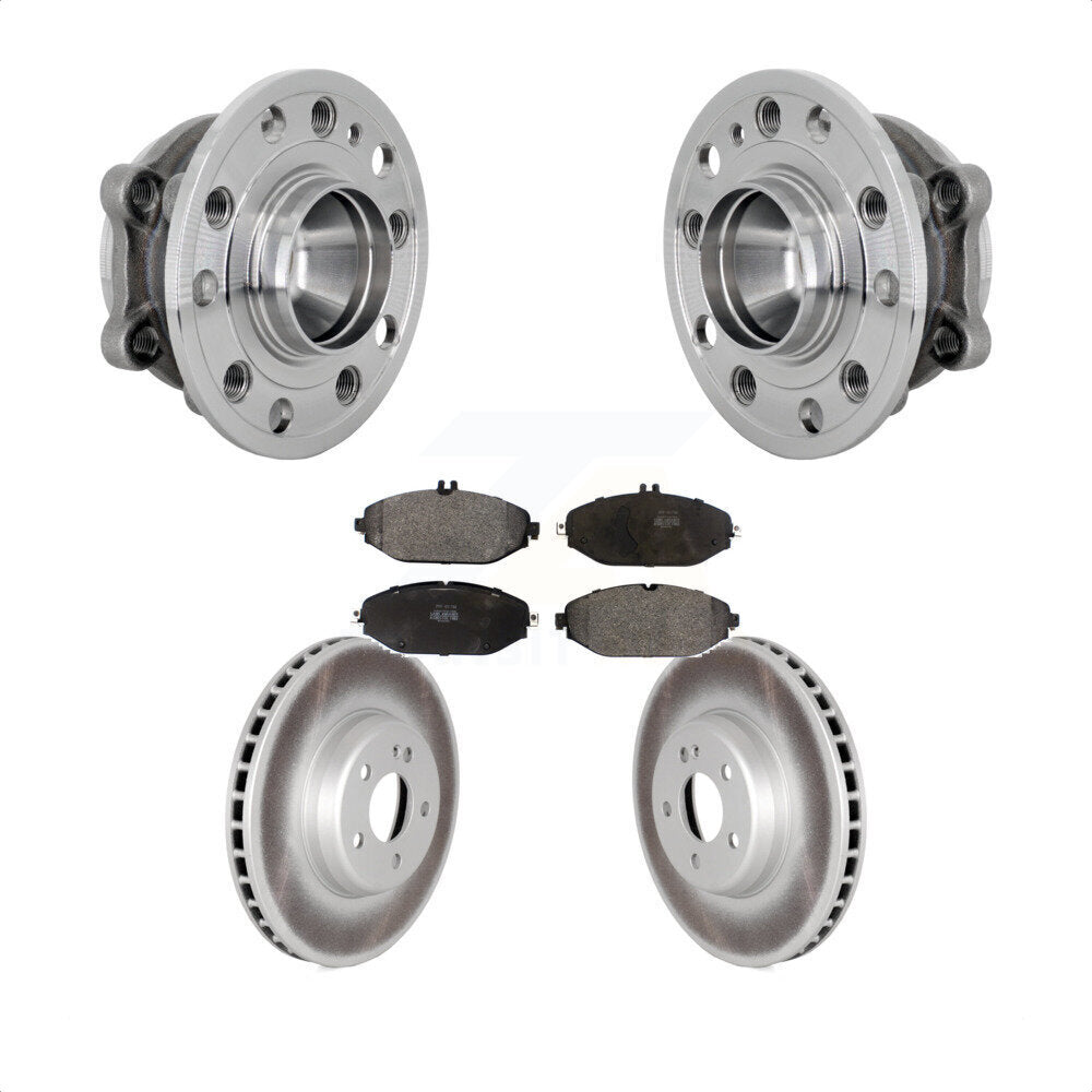 Hub Bearing Coat Brake Rotor Pads Front Kit For 2015-2021 Mercedes-Benz C300 RWD