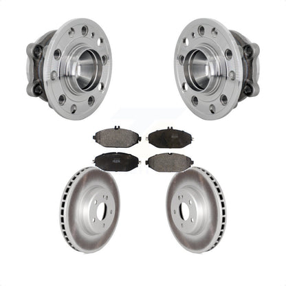 Hub Bearing Coat Brake Rotor Pads Front Kit For 2015-2021 Mercedes-Benz C300 RWD
