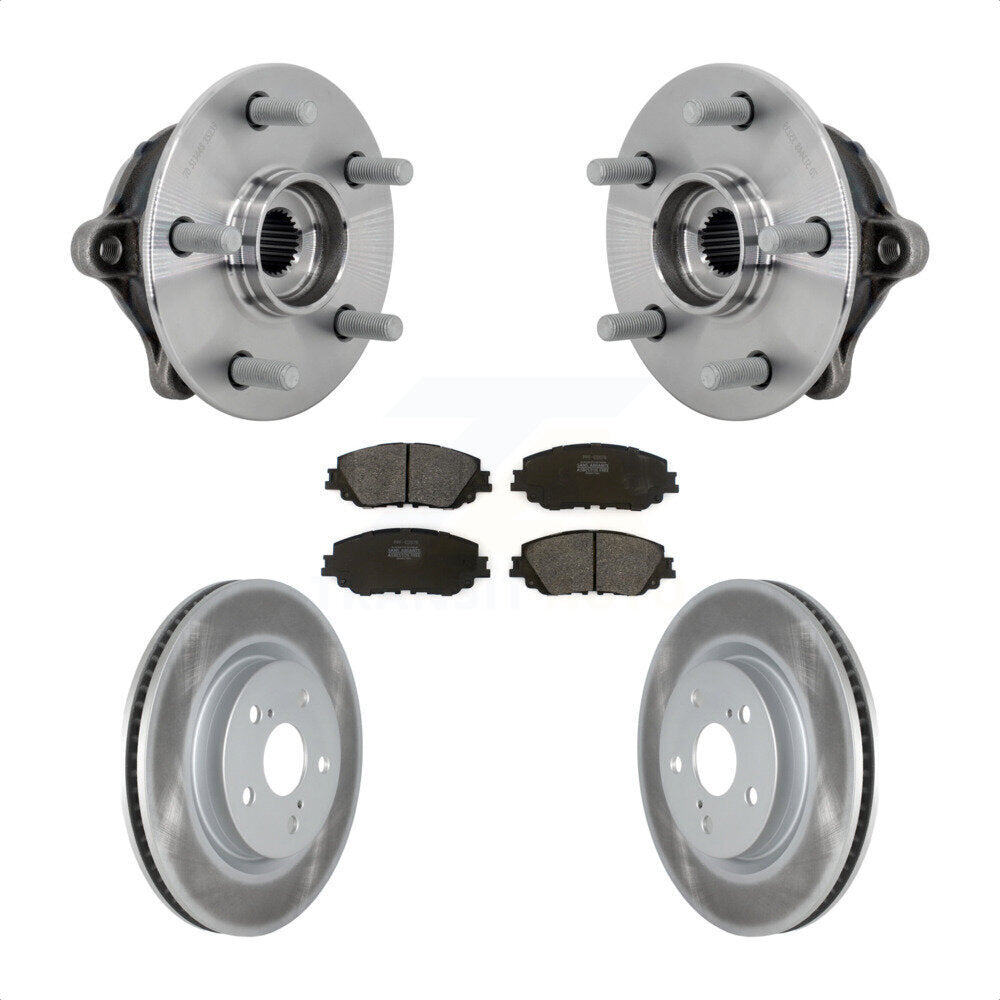 Hub Bearing Assembly Coated Disc Brake Rotor Pad Front Kit For Toyota RAV4 Venza