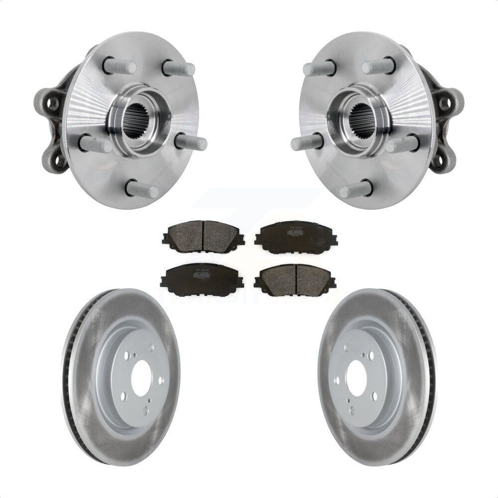 Hub Bearing Assembly Coated Disc Brake Rotors And Pads Front Kit For Toyota RAV4