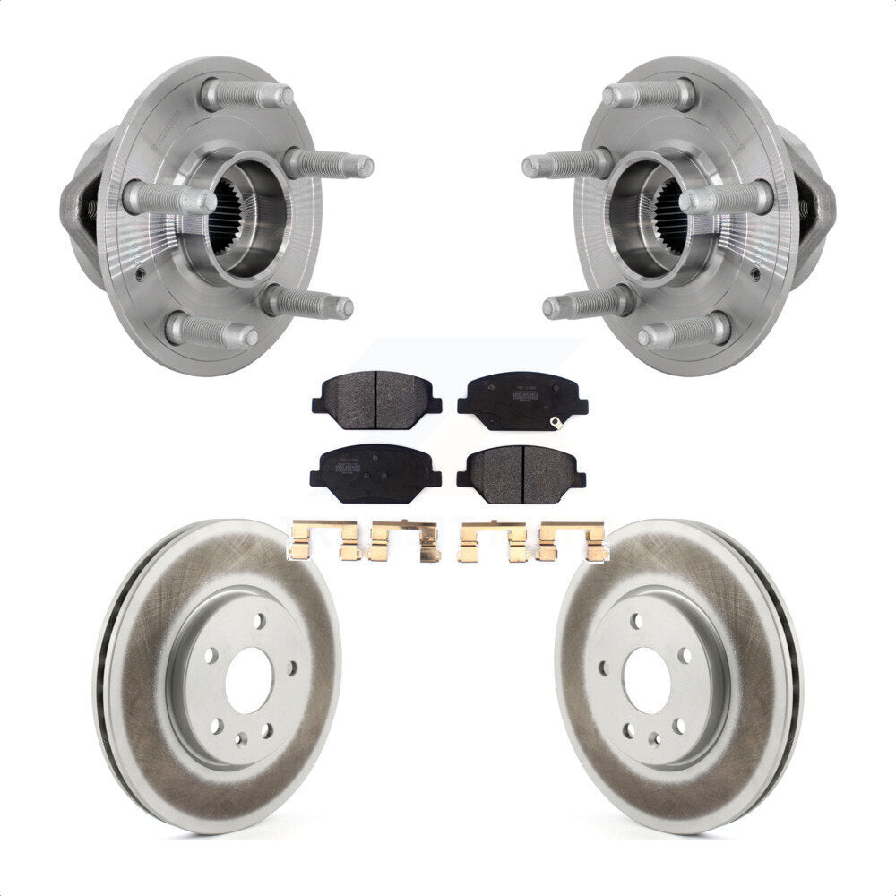 Hub Bearing Assembly Coated Disc Brake Rotor & Pads Front Kit For Buick Envision