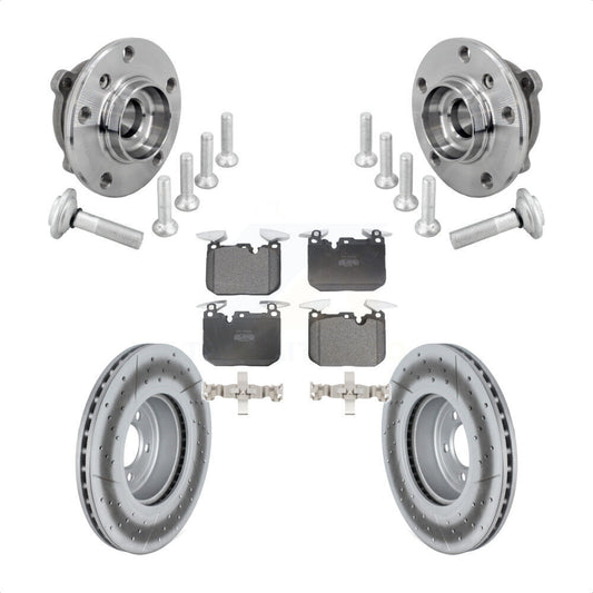 Hub Bearing Coated Brake Rotor Pad Front Kit For BMW 340i xDrive 440i Gran Coupe