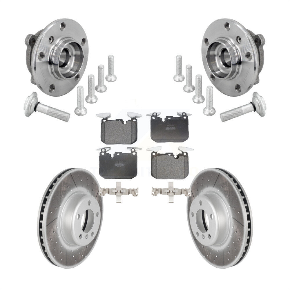 Hub Bearing Coated Brake Rotor Pad Front Kit For BMW 330i xDrive 440i Gran Coupe