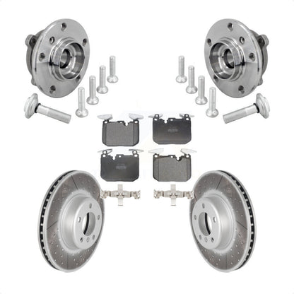 Hub Bearing Coated Brake Rotor Pad Front Kit For BMW 330i xDrive 440i Gran Coupe