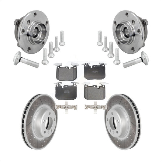 Hub Bearing Coated Brake Rotor Pad Front Kit For BMW 330i xDrive 440i Gran Coupe