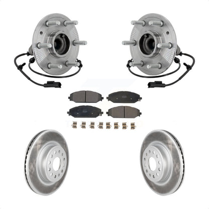 Hub Bearing Assembly Coated Disc Brake Rotors And Pads Front Kit For Ram 1500