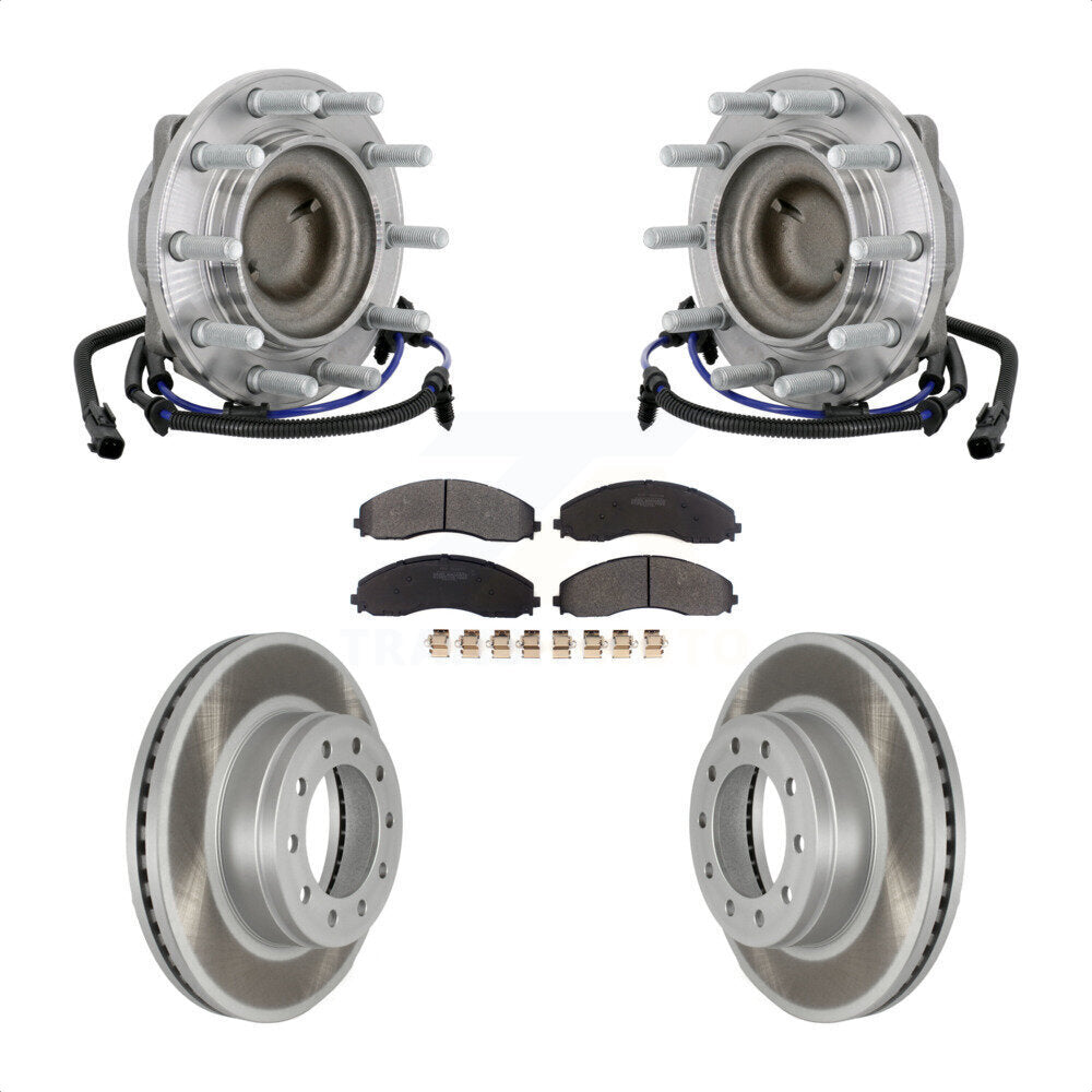 Hub Bearing Coat Brake Rotor Pad Front Kit For Ford F-450 Super Duty F-550 4 X 2
