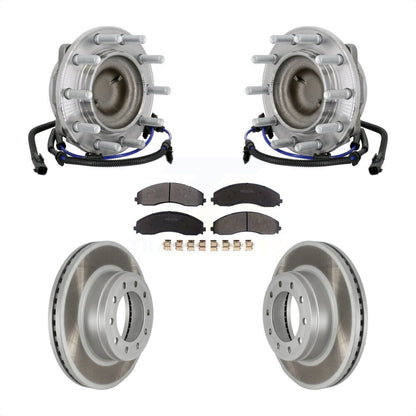 Hub Bearing Coat Brake Rotor Pad Front Kit For Ford F-450 Super Duty F-550 4 X 2